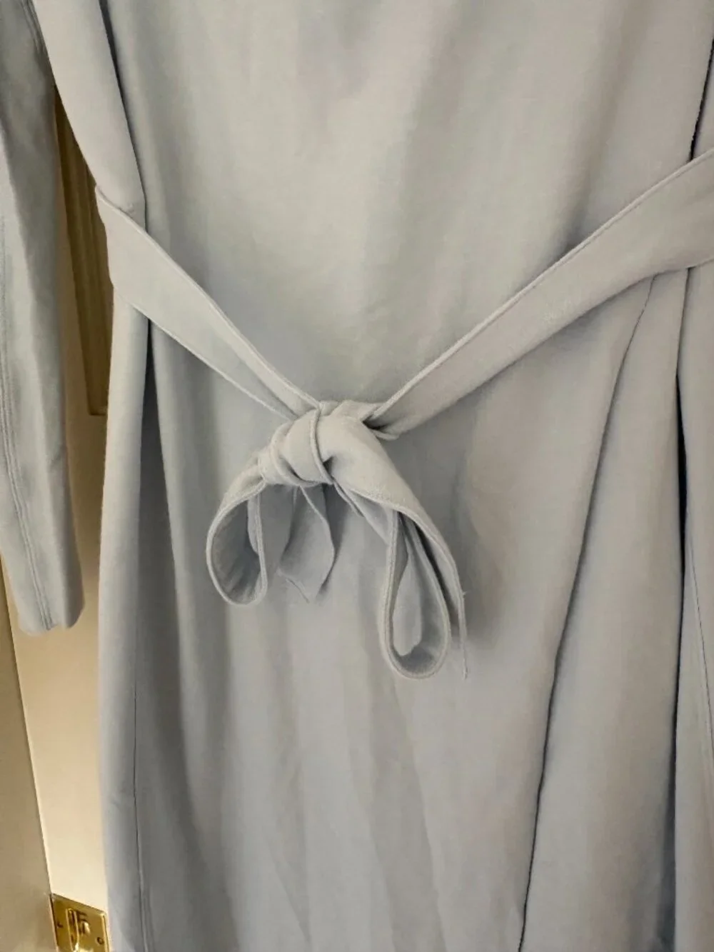 Lunya The Robe Organic Pima Cotton Bone Blue Size XS/S Pockets Belt